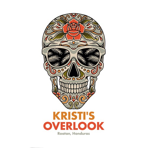 Sugar Skull t shirt-Kristi's Overlook Design by NikosNikossss