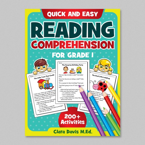 BOOK COVER: Grade 1 Reading Comprehension - Professional Workbook for Kids Design by WolfBell