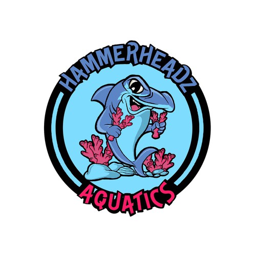 Hammerhead Shark Logo for Custom Salt Water Aquariums and Ocean Coral Farm Company Réalisé par gntkart