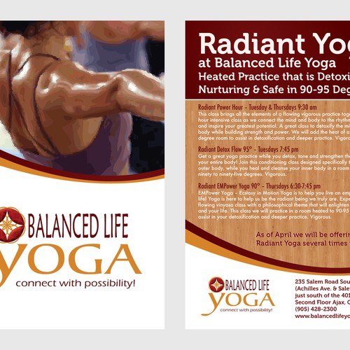 postcard or flyer for Balanced Life Yoga Design by tylerboddy