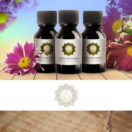 Logo for Crystal Moon Essences - remedies for harmonic rebalance and well-being-ontwerp door Dandelion Art Studio