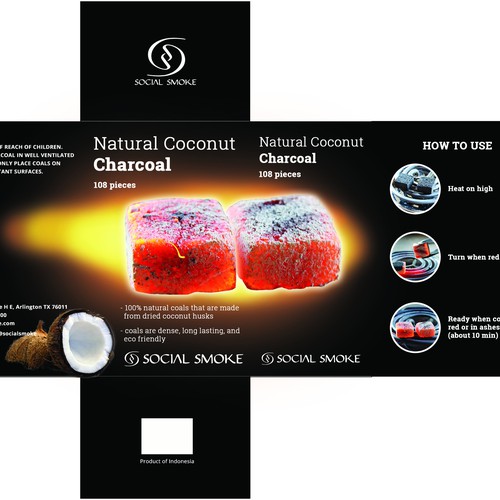 Create a box design for our new Coconut Charcoal Product packaging