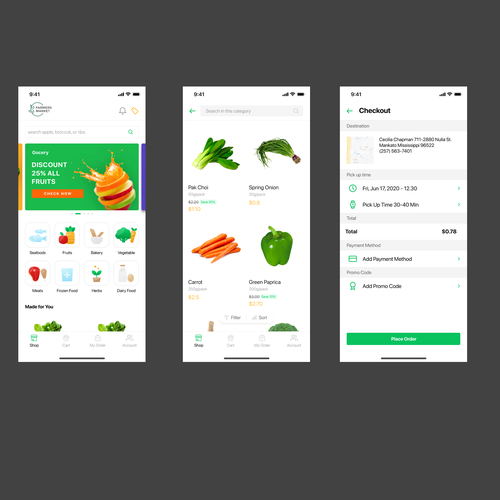 Farmers Market App Design von Shags.thedesigner