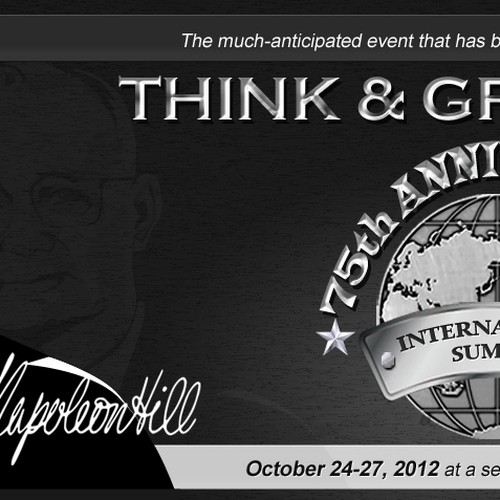 Banner Ad---use creative ILLUSTRATION SKILLS for HISTORIC 75th Anniversary of "Think & Grow Rich" book by Napoleon Hill Diseño de Kaloi1990