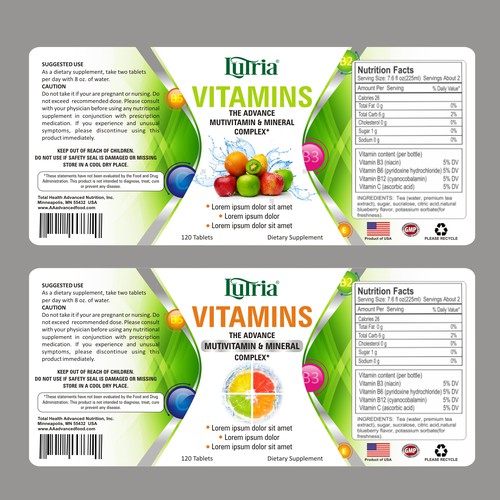 lable design for vitamin/bottle | Product label contest