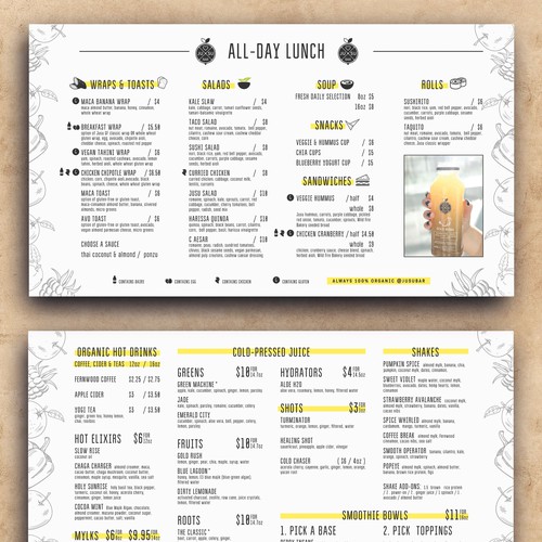 Jusu Bar Menu Design by Niko designs ✅