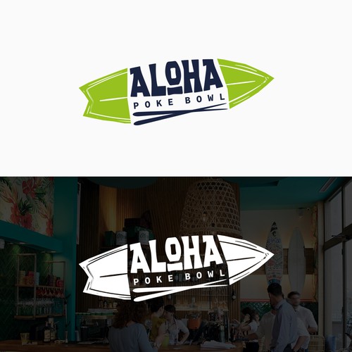 Design Create a young and trendy logo for a "Poke Bowl" restaurant in Hawaiian style di mervelcin