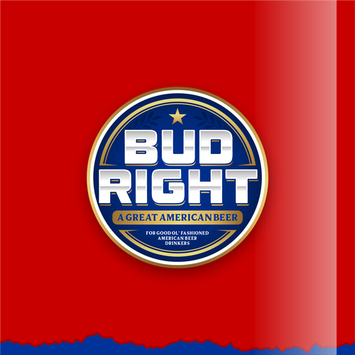 Bud Right.  The great new American Beer for good ol' fashioned American beer drinkers. Design by Voos Studio