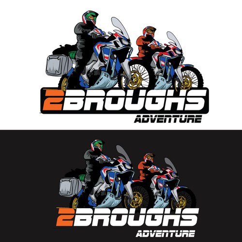 2Broughs Adventure Motorcycle Logo Design von anasart_