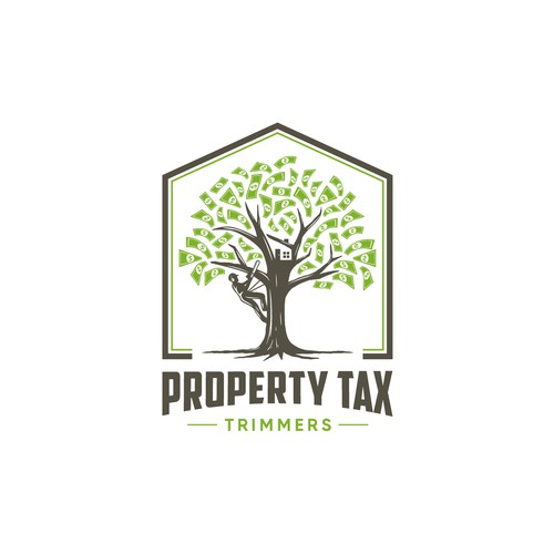 Tree trimmer trimming from the money tree - for tax savings business Design by yukii