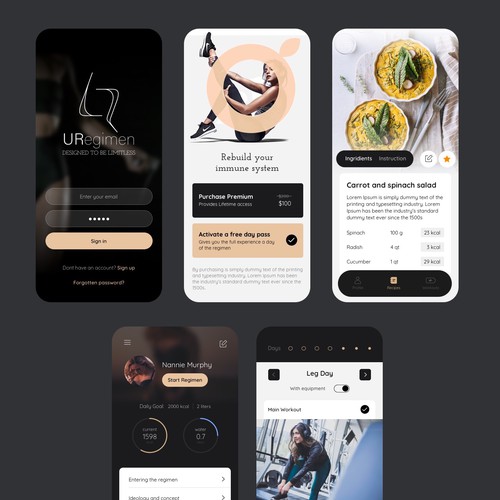 Fully functional health-restoring app needs styling only on 5 pages Design by 7plus7