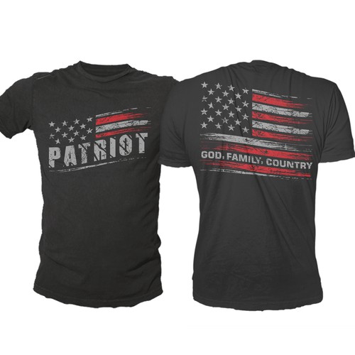 Develop a patriotic shirt that represents: The individual patriot, God, Family, Country Design by -Diamond Head-