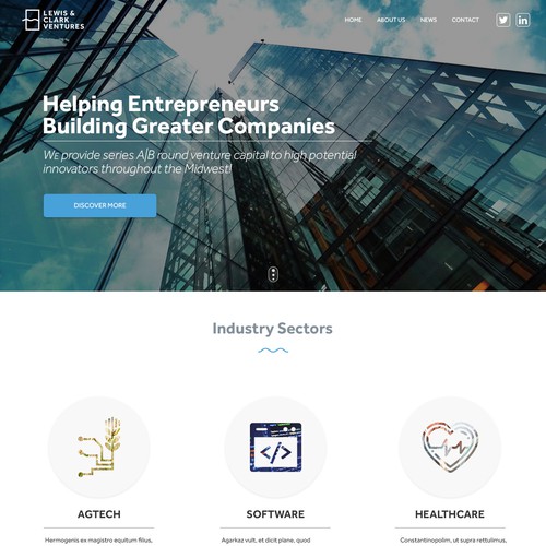 Create a modern Word Press theme design for Lewis & Clark Ventures Design by Balabek