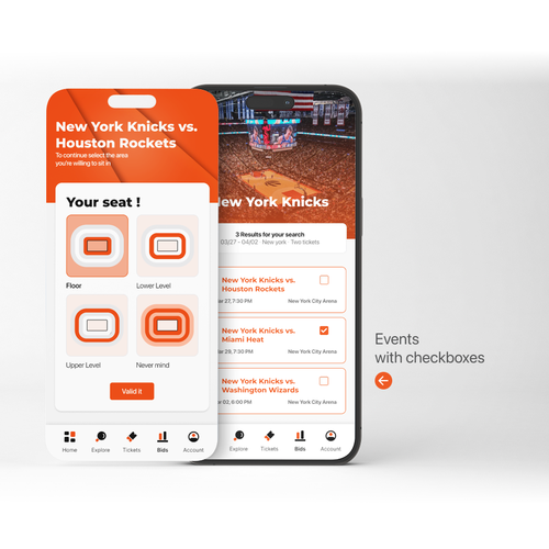 Concert and sports ticketing app to help fans save money Design by Pirgo