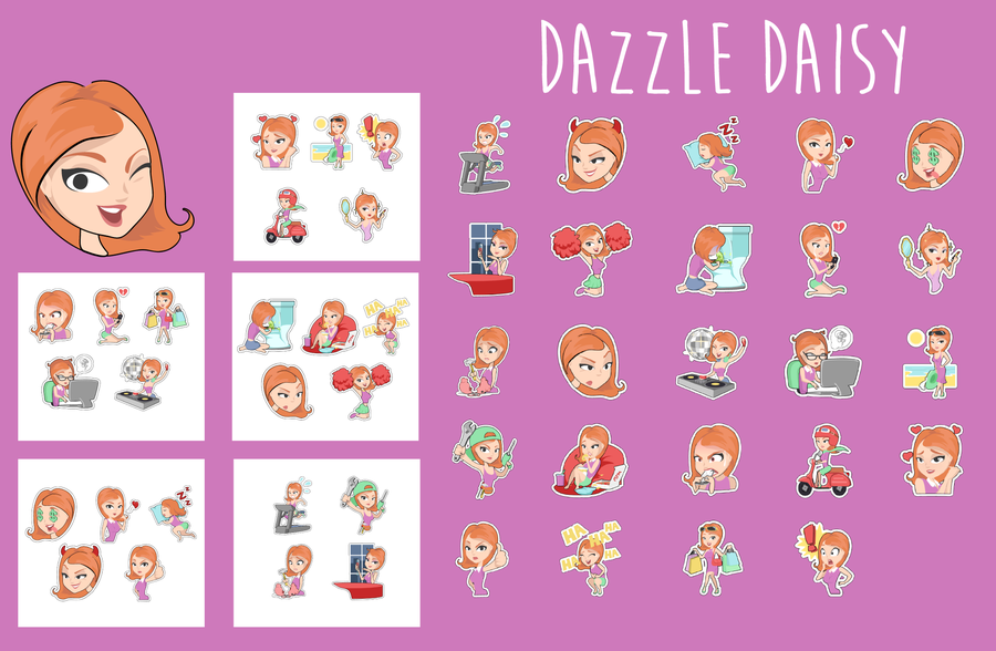 900px x 588px - Create a single character set of 20 action/emotion stickers for a ...