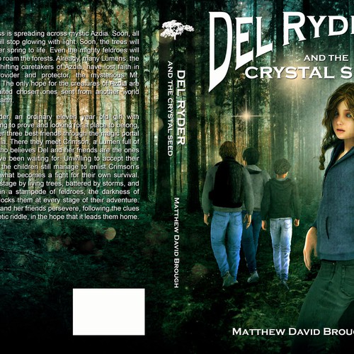 Create an eye catching book cover for middle grade fantasy adventure, Del Ryder and the Crystal Seed Design by DHMDesigns