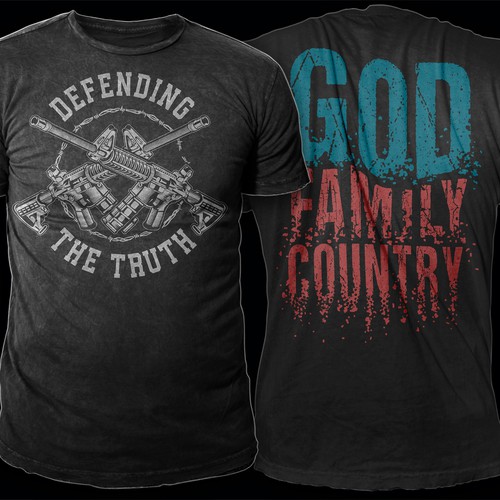 Develop a patriotic shirt that represents: The individual patriot, God, Family, Country Design by *DCLA*