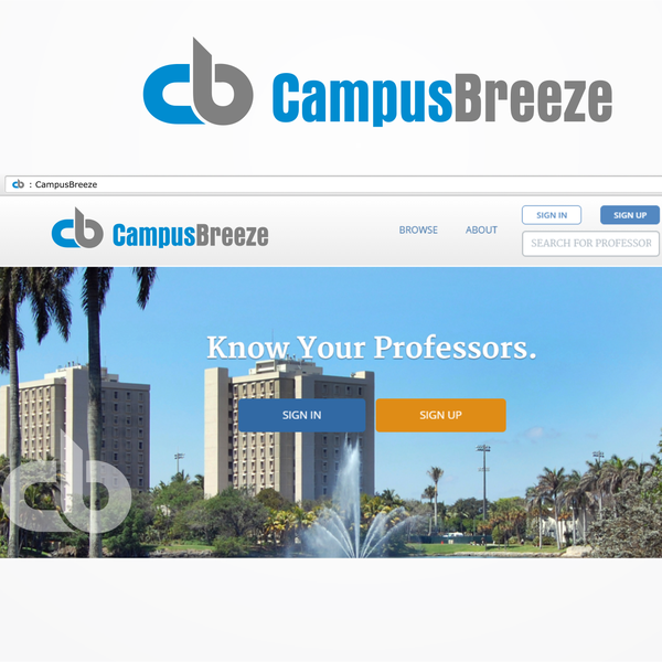 Design by Belleq titled "Create a modern, simple, name-based logo for UMiami's CAMPUSBREEZE!"