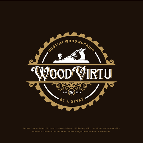 design a custom modern woodworking logo-ontwerp door >>Jelena<<