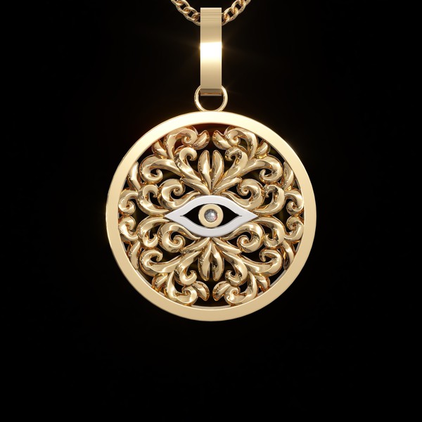 Evil eye necklace design concept