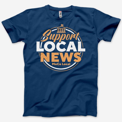 H A N AさんのModern Local news t-shirt design - typographic, illustration or bothデザイン