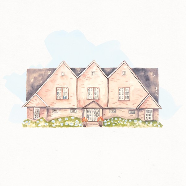 Watercolor house 🌸