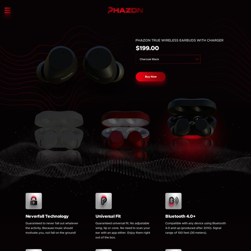 Wireless earbuds website remake Design by Gabriel™