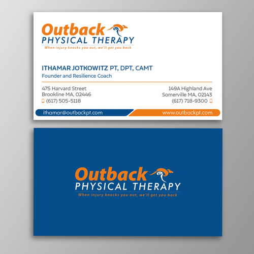 Business card for 2 clinic physical therapy office Design by Design sp