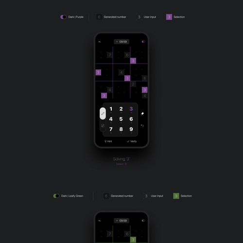 Elegant Sudoku game app design Design by V. L
