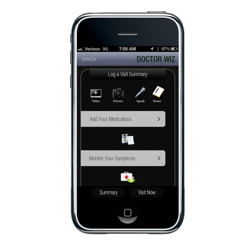 Help DoctorWiz with home screen for an iphone app Diseño de Dsgnmaniac