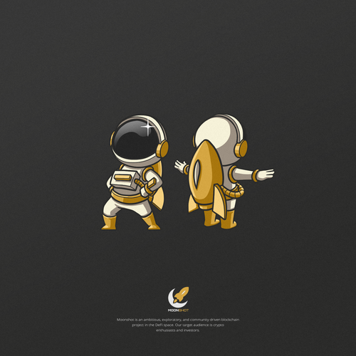 Astronaut Mascot Design for Moonshot Crypto Project Design by MillionDollars