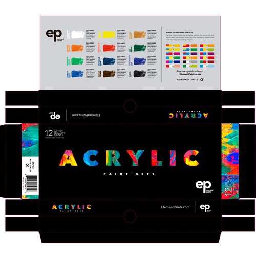 Create packaging for acrylic paint sets (exciting new brand) **guaranteed  contest and future work**, Product packaging contest