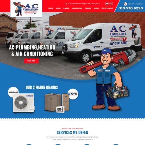 Heating Cooling Plumbing Website Design by OMGuys™