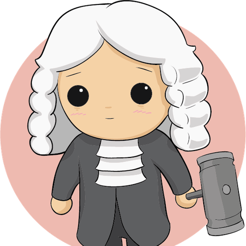 Create a kid-friendly Judge character to be made into a plush toy! Design by gabug