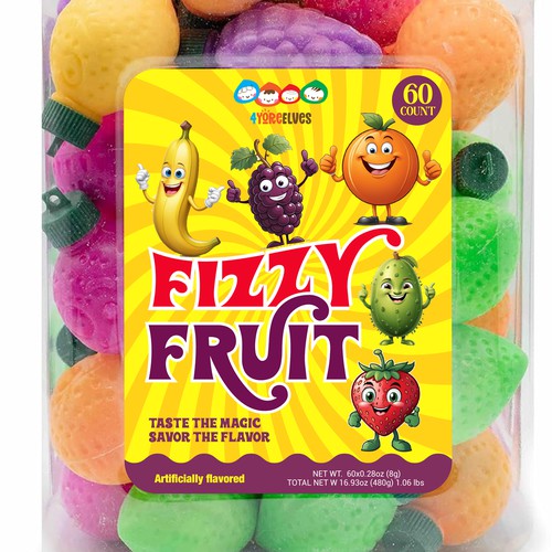 Fun, Vibrant Candy Label Design Design by GARDOUM