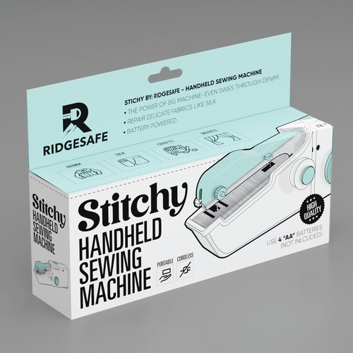 Create Packaging for Moden Handheld Sewing Machine Design by Dem Ro