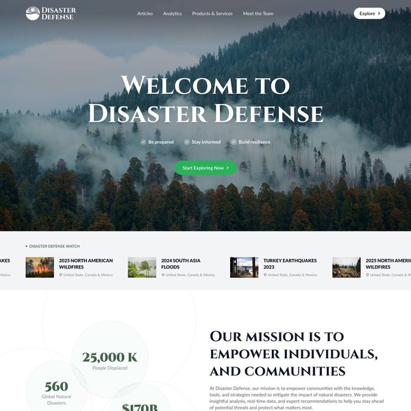 Disaster Defense Web Design