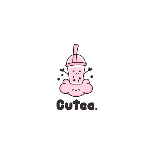 Cute and clean logo for boba/bubble tea shop! Design by AdriánKG