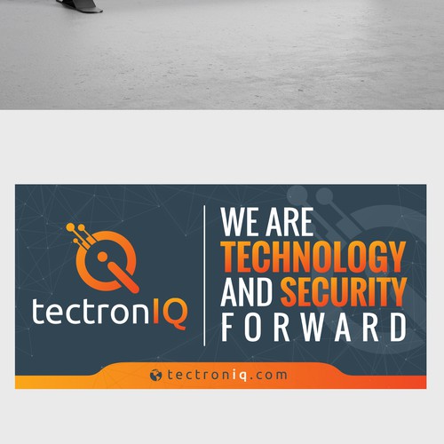 Simple trade show banner for technology company Design by Sketch Media™