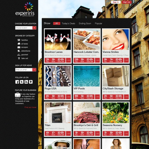 website design for experiris Diseño de EM Studio.