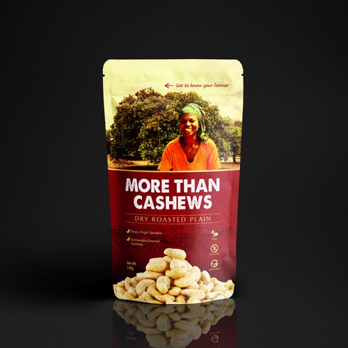 Create a beautiful stand up pouch for Sustainable, Single Origin Cashew Nuts Design by UniqueHub