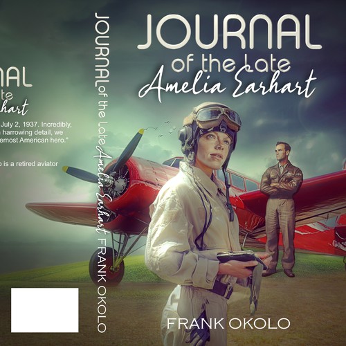 Create an eye-catching and award-winning title for a fictional biography of an iconic American hero, Amelia Earhart. Design by SusansArt