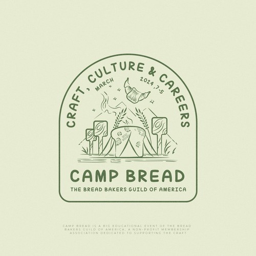 Seeking a playful and evocative logo for Camp Bread--an event for professional bakers Design by GIRA.