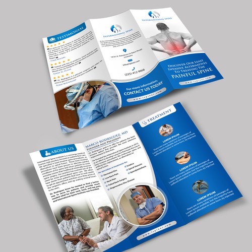 Design a innovative spine surgery practice trifold brochure Design by Schöpfer