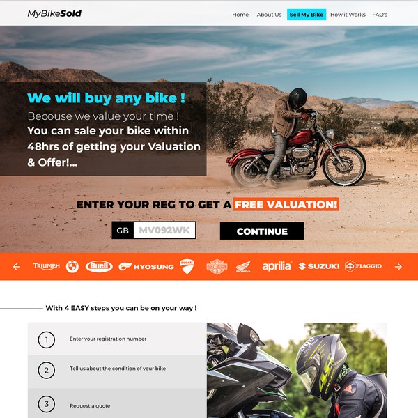 Design by Sebastian ✅ titled "Web design concept for a motorcycles service."