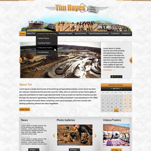website design for Tim Hayes Team Training デザイン by Art-Designer