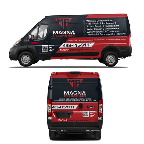 Informative, Clean Van Wrap for Plumbing Business Design by dnite