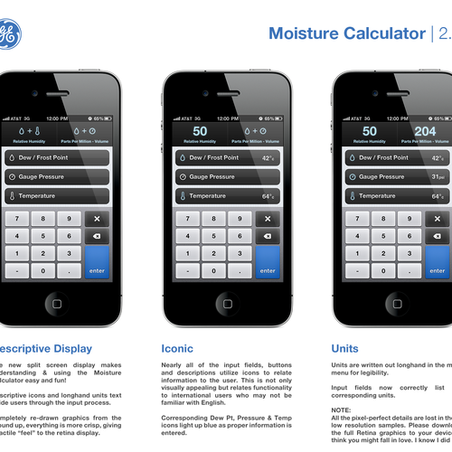 Create iPhone app design for GE Measurement & Control Solutions! Design by paulknight