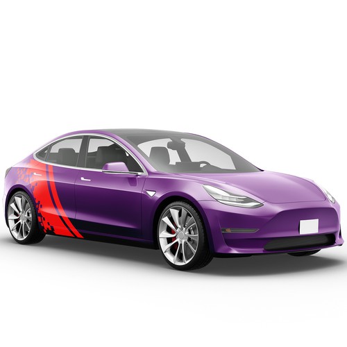 Vinyl wrap for a Tesla Model 3 Performance Design by Argo Studio