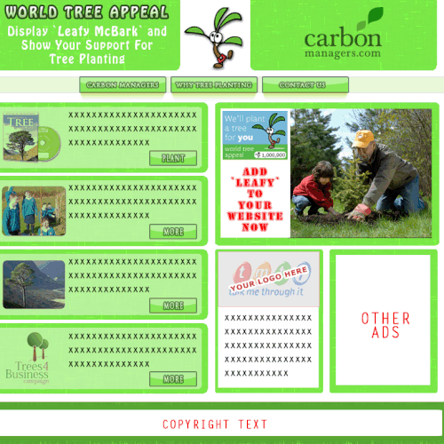 Web page for the  "World Tree Appeal" Réalisé par ne3